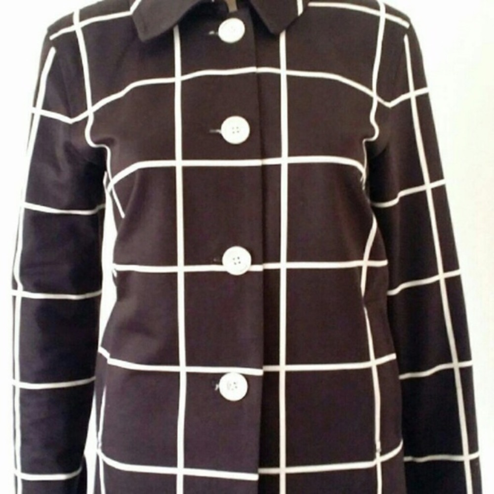 Ralph Lauren Brown and White window pane button down jacket